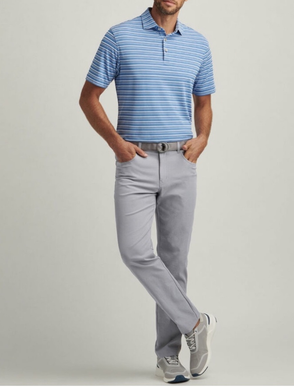 Peter Millar Performance Five-Pocket Pant in Gray size 34/32